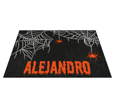 Spiderwebs with name Halloween table mats - TenStickers