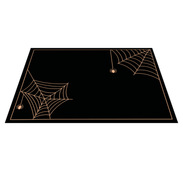 Classic spider web on black background Halloween table mats - TenStickers