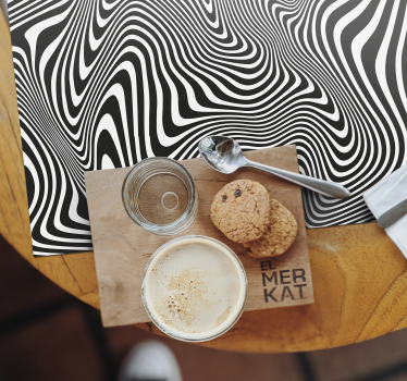 3D effect lines zebra print placemats - TenStickers