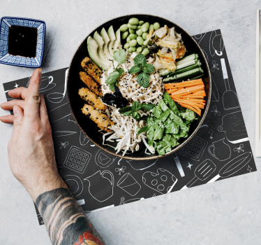 Kitchen tools and food restaurant vinyl placemats - TenStickers