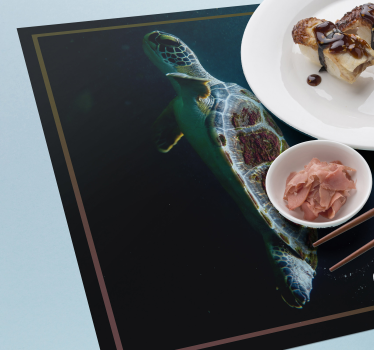 Original placemat turtle aquatic landscape - TenStickers