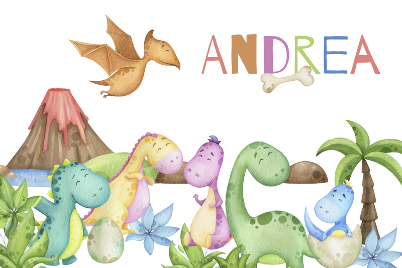 Jurassic scene personalizable placemat - TenStickers