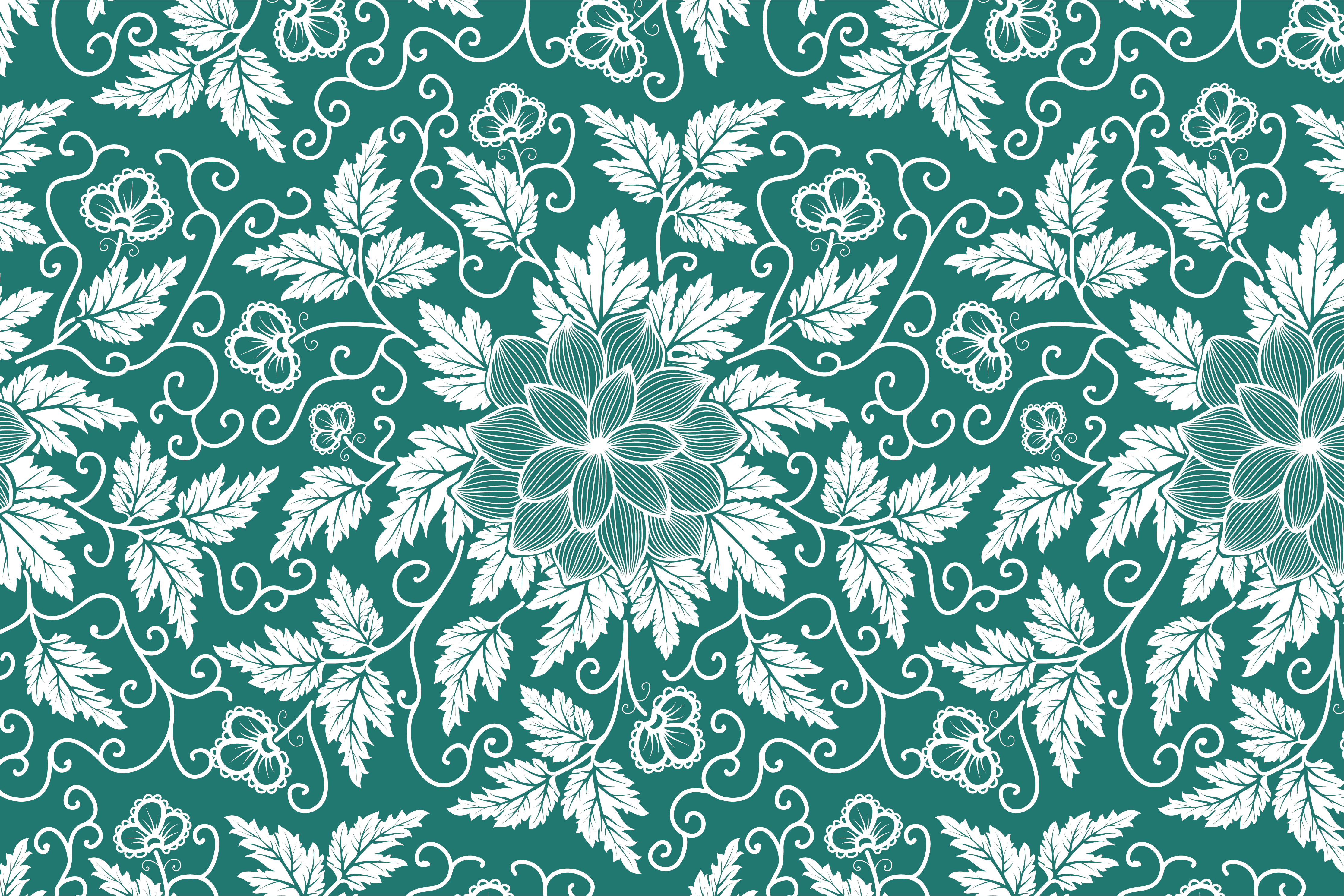 Old fashioned ornament floral placemats - TenStickers