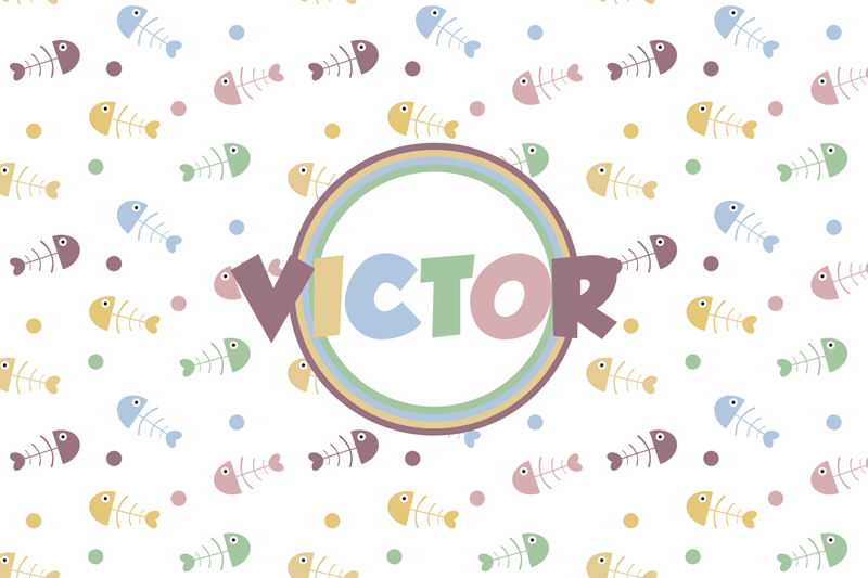 Children placemat lively fish design - TenStickers