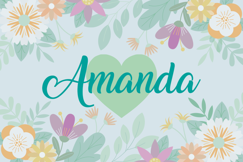 Personalizable placemat flower heart amanda - TenStickers