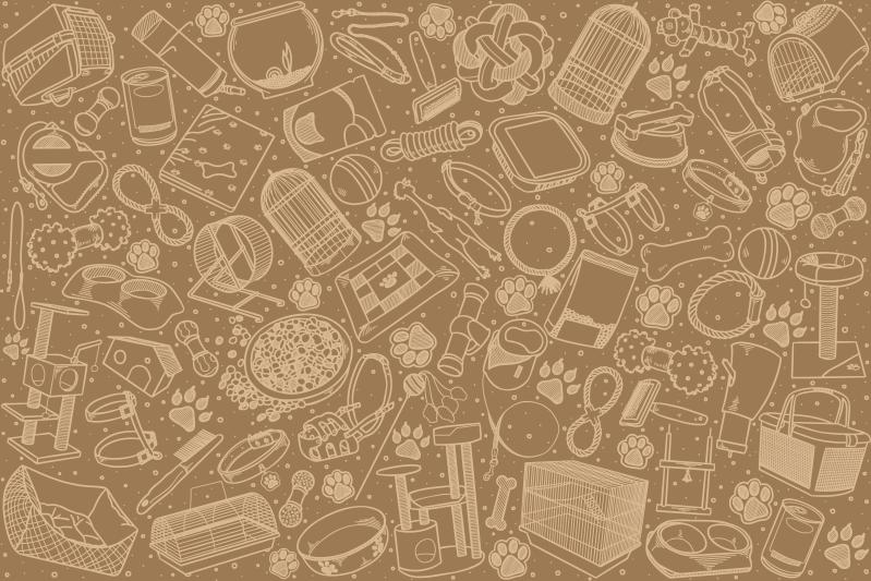 Placemat intricate kitchen elements - TenStickers