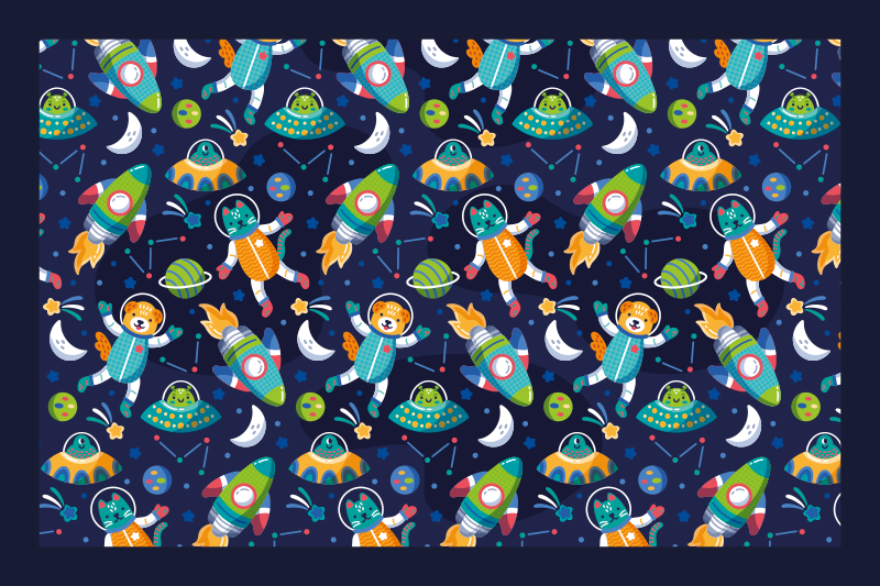 Recreation of the space children placemats - TenStickers
