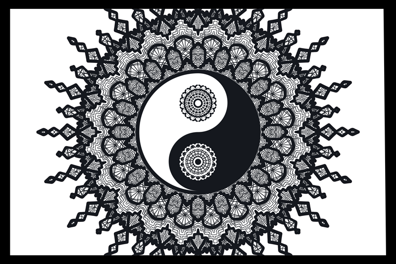 Yin yang mandala pattern placemat - TenStickers