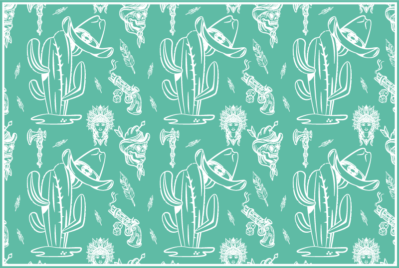 Original placemat cactus pattern design - TenStickers