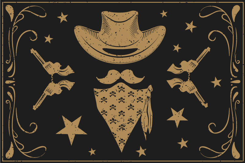 Original placemat with cowboy theme design - TenStickers