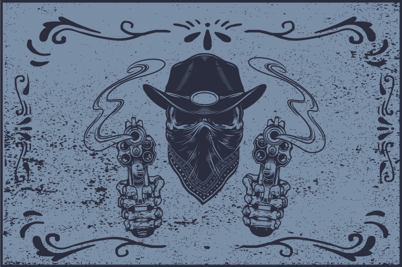 Original placemat cowboy face with guns design - TenStickers