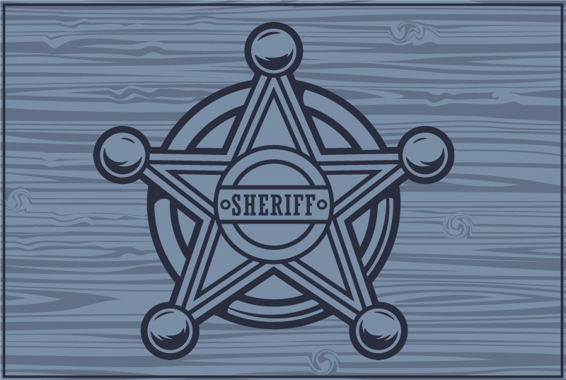 Personalizable placemat sheriff star badge - TenStickers