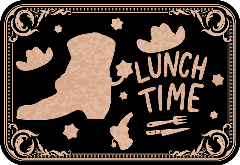 Placemat with quote lunch time western - TenStickers