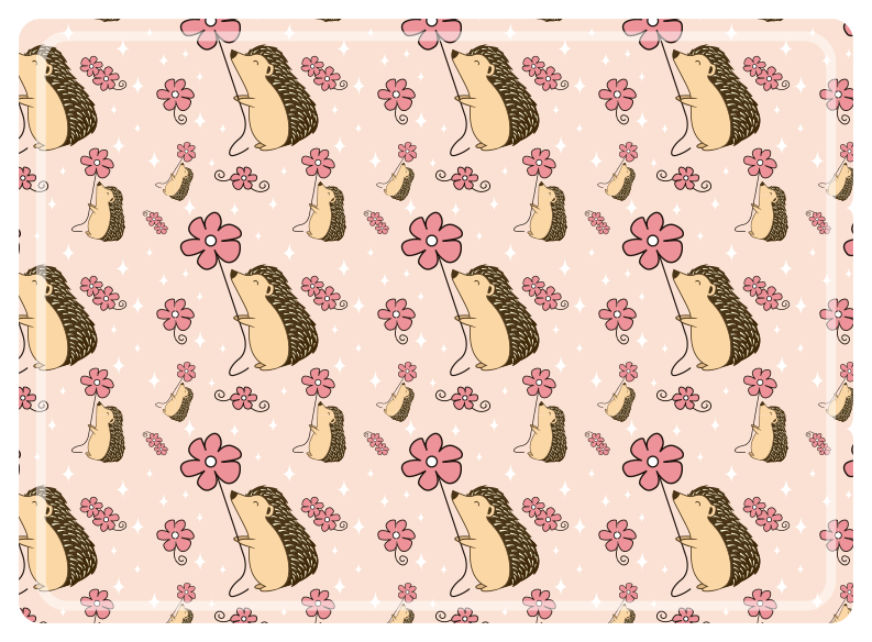 Porcupine and daisy hedgehog placemats - TenStickers