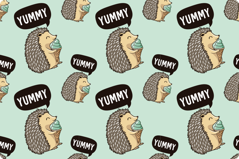 Yummy porcupine hedgehog placemats - TenStickers