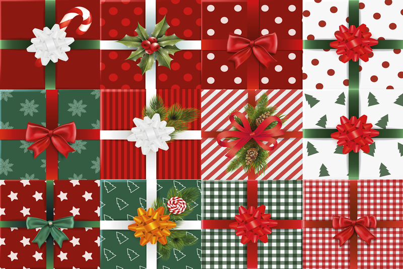 Gift boxes pack Christmas placemats - TenStickers