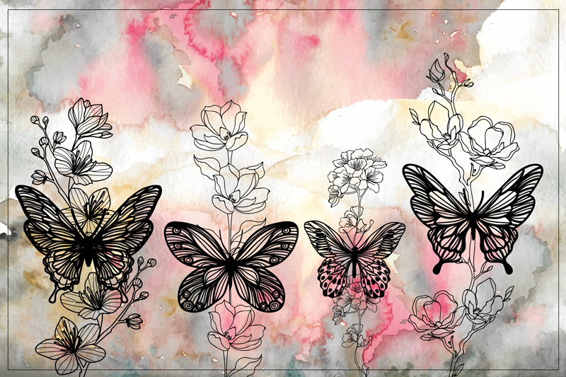 Floral Butterfly Accents placemat - TenStickers