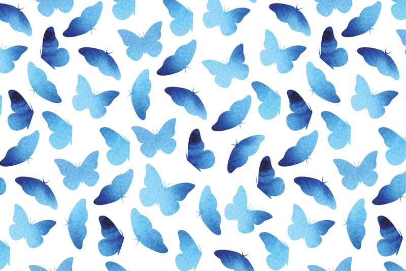 Painted blue butterfly placemats - TenStickers