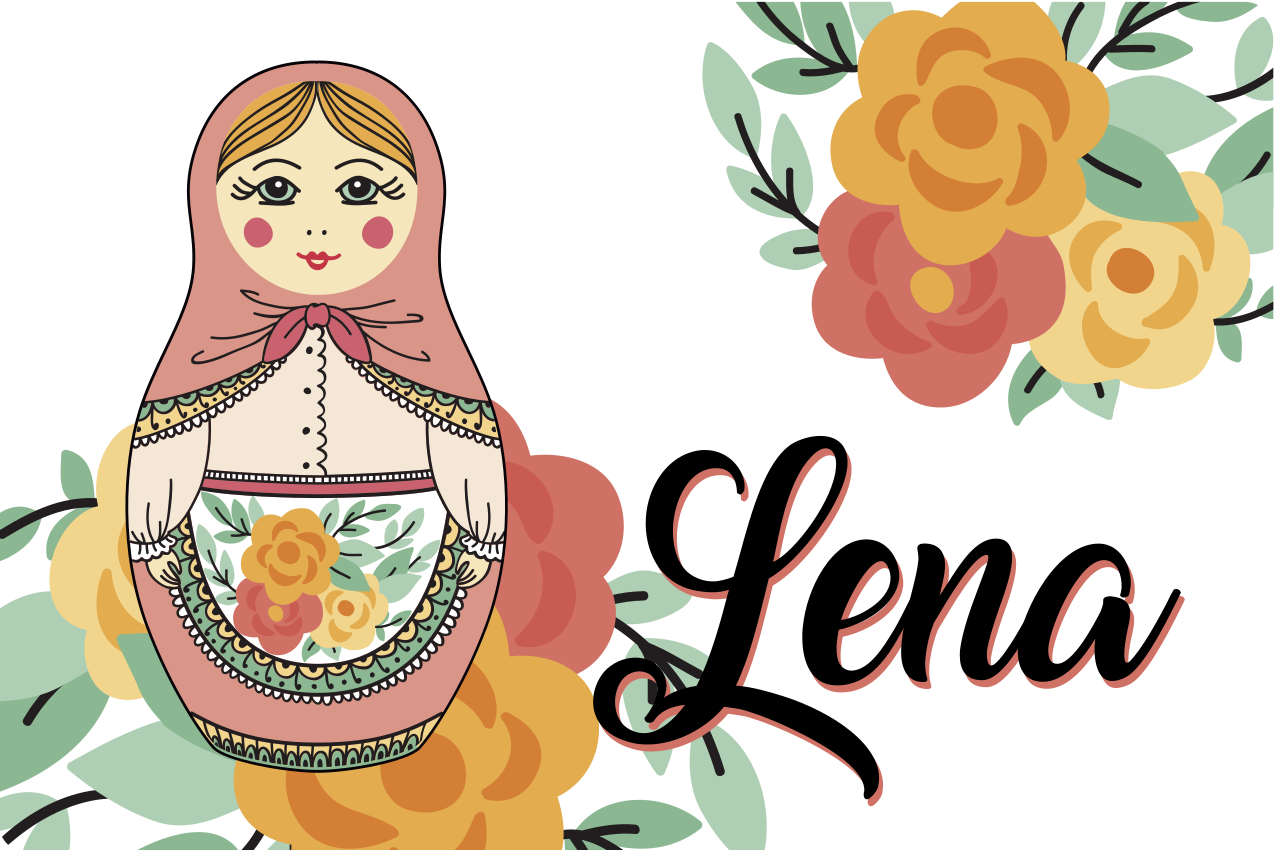 Personalizable placemat with matryoshka doll design - TenStickers