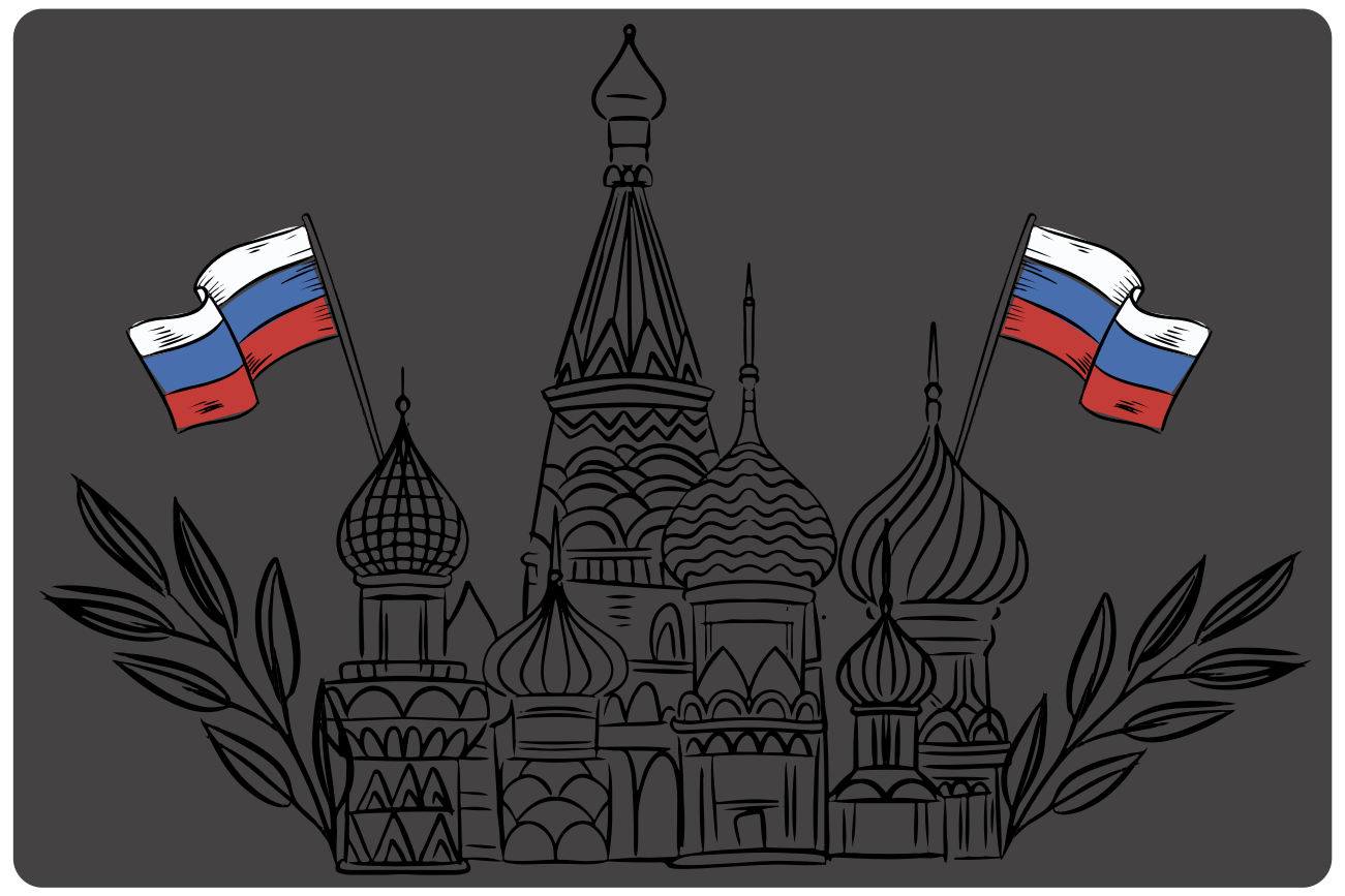 Original placemat with russian architectural silhouettes - TenStickers