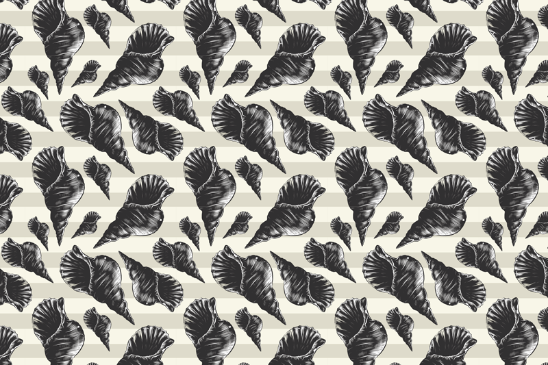 Elegant Shell Motifs modern placemat - TenStickers