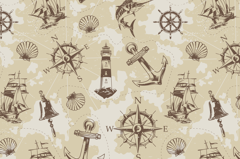Original placemat with nautical patterns - TenStickers