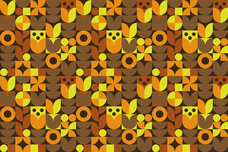 abstract 70s Vinyl placemats - TenStickers