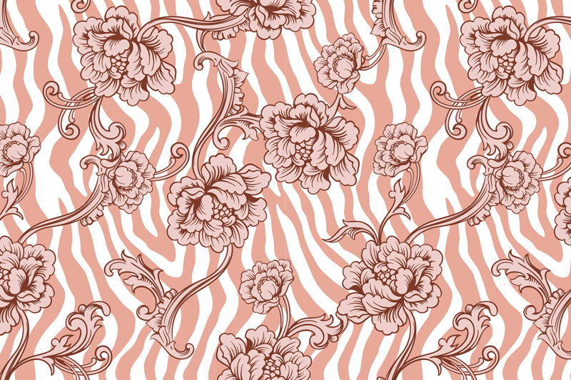Original placemat floral zebra design - TenStickers