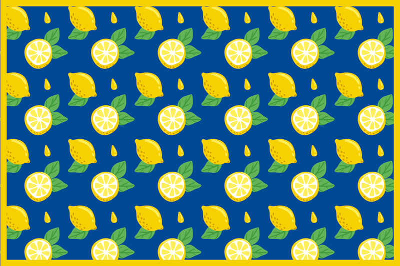 Blue and Yellow Lemons citrus placemats - TenStickers