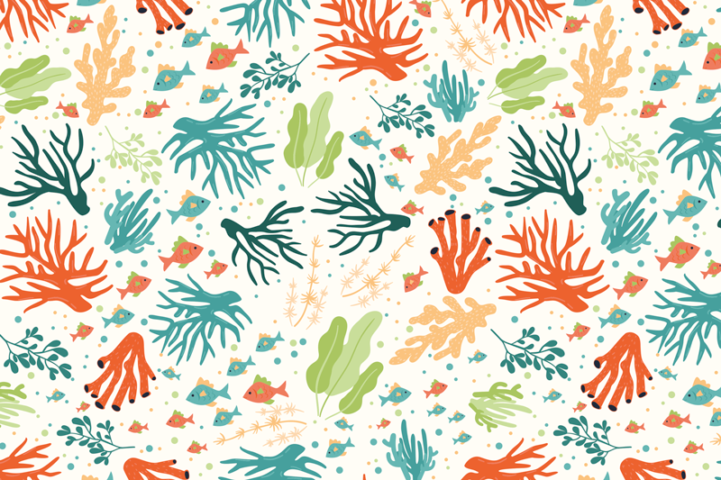 Original placemat with lively coral design - TenStickers
