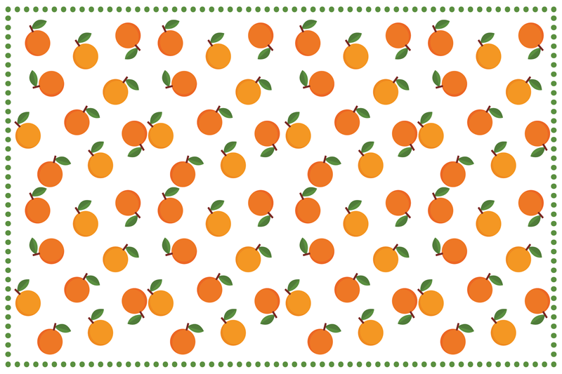Oranges with green leaves original placemat - TenStickers