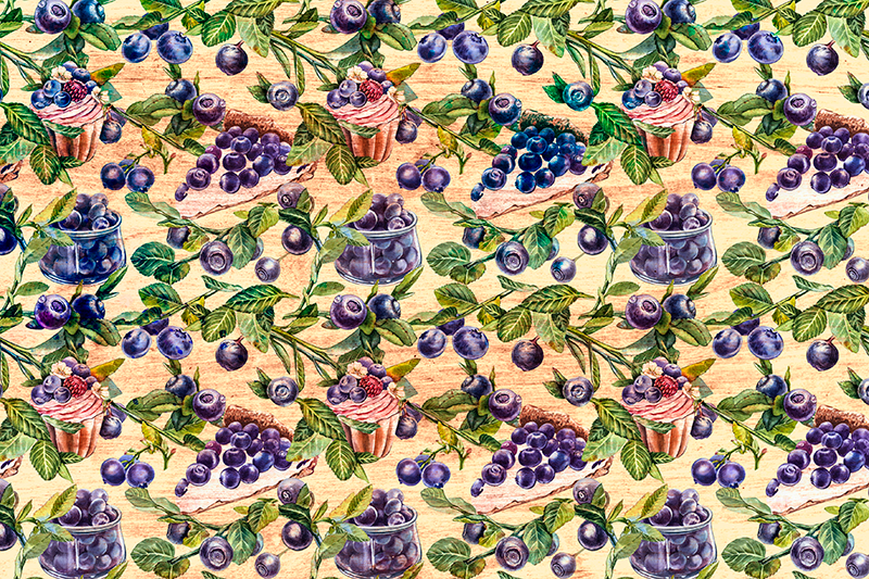 Original placemat blueberry cupcake design - TenStickers