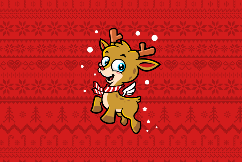 Christmas placemat cute reindeer design - TenStickers