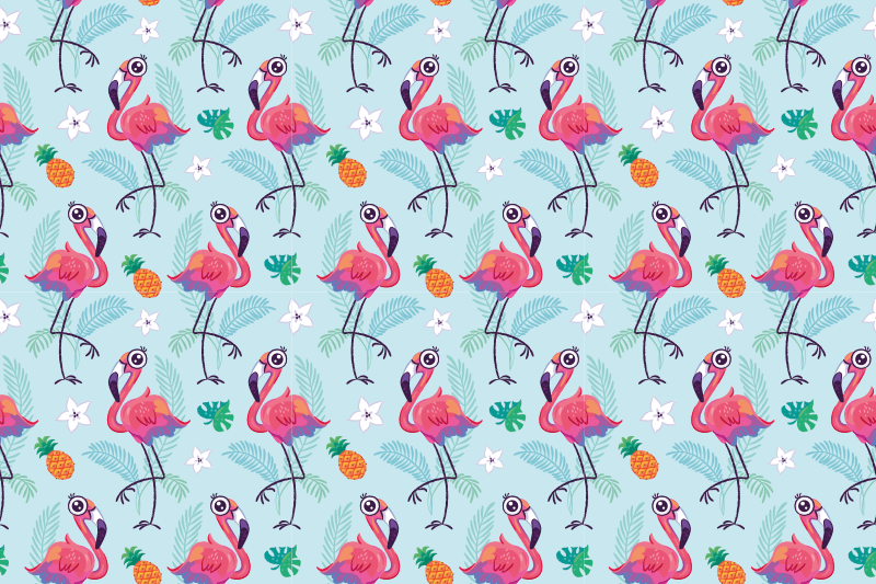 Original placemat flamingo tropical design - TenStickers