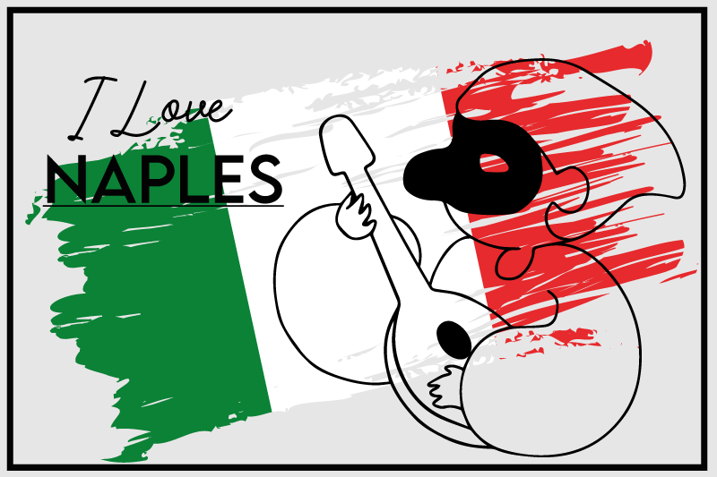 Placemat with quote i love naples design - TenStickers