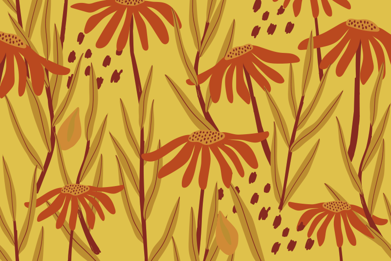 Original placemat floral yellow design - TenStickers
