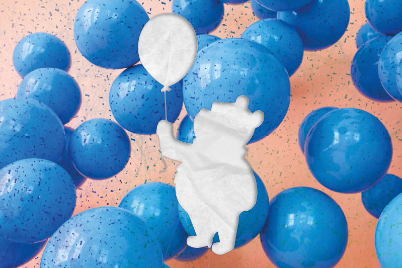 Children placemat bear with balloon design - TenStickers