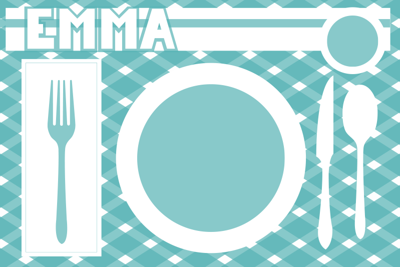 Personalizable placemat personalized dining mat - TenStickers