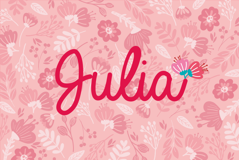 For kids flowers motifs with name placemats - TenStickers
