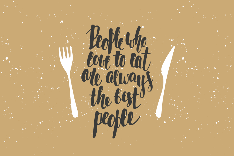 Placemat with quote forks and wisdom - TenStickers