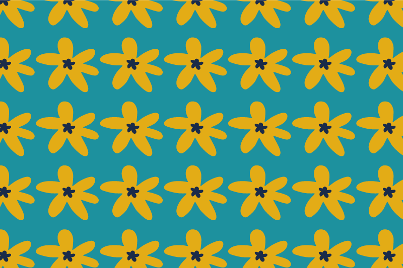 Modern placemat with lively floral design - TenStickers