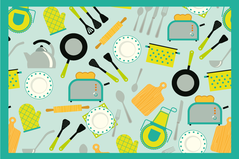 Original placemat kitchen utensil design - TenStickers