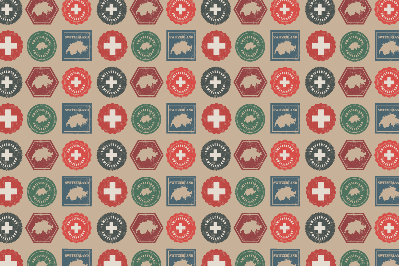 Original placemat switzerland flag seals - TenStickers