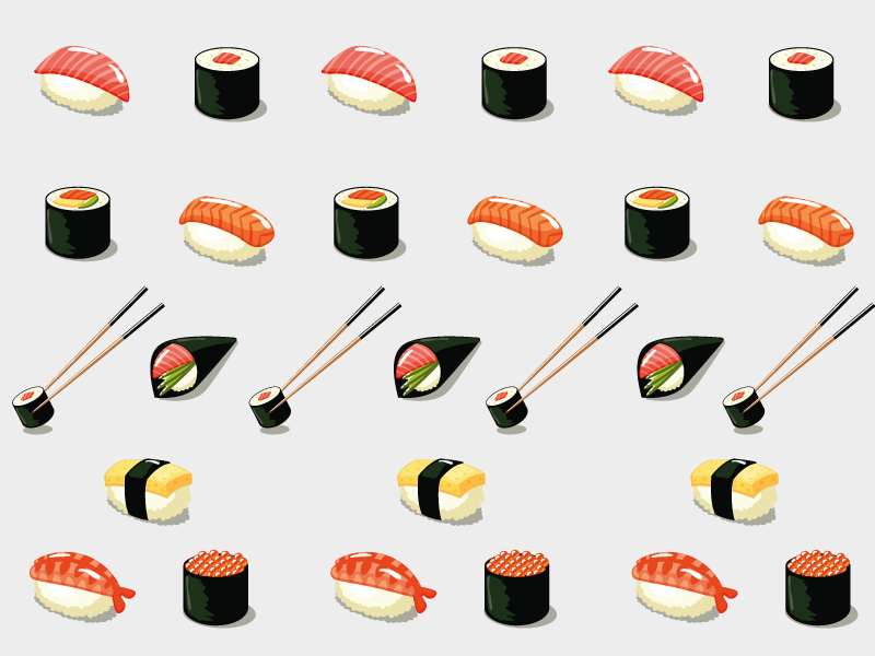 Sushi  pattern original placemats - TenStickers