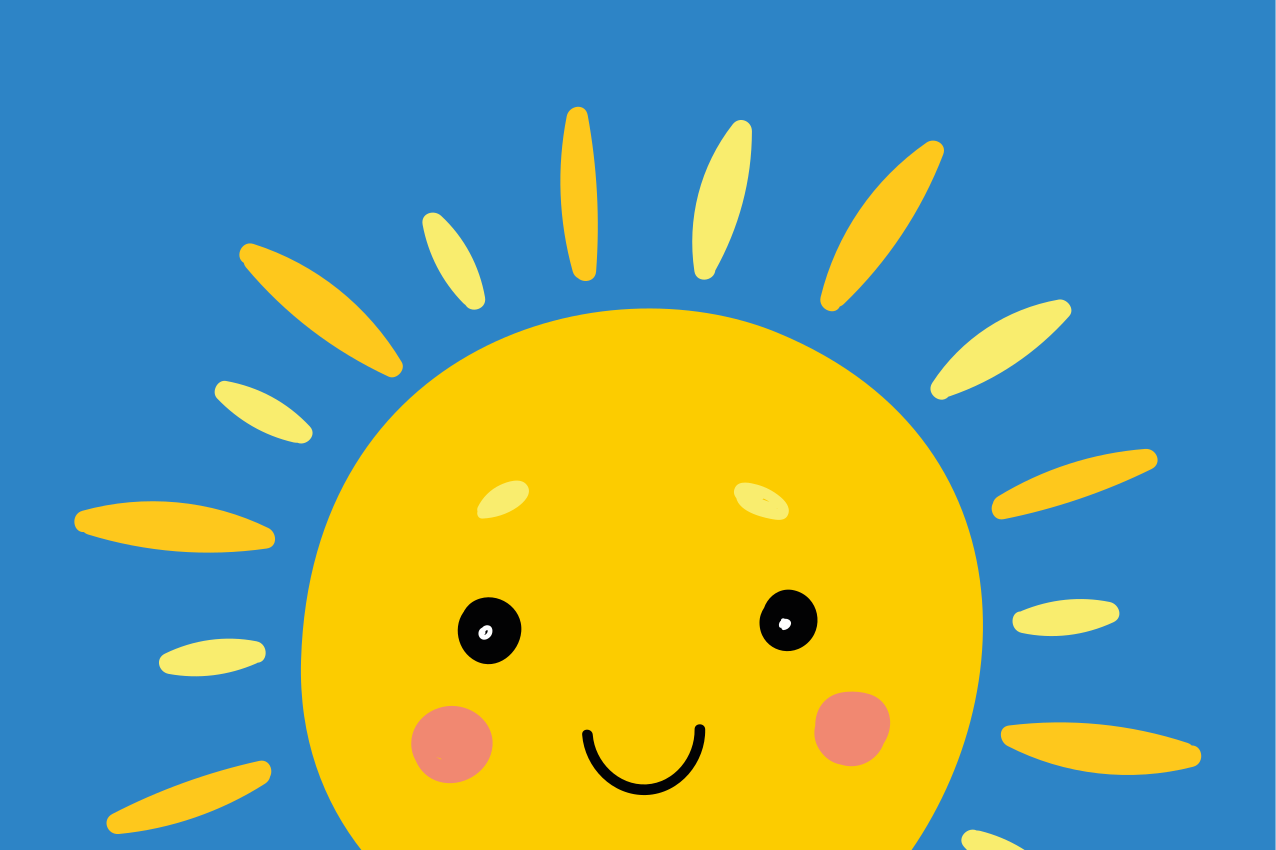 Children placemat smiling sun face - TenStickers