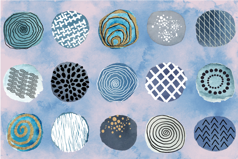 Circular patterns composition placemat - TenStickers