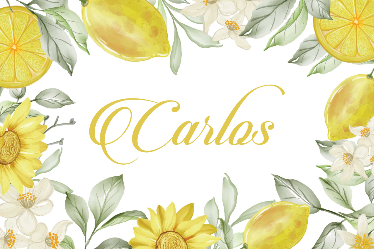 Personalizable placemat lemon floral design - TenStickers