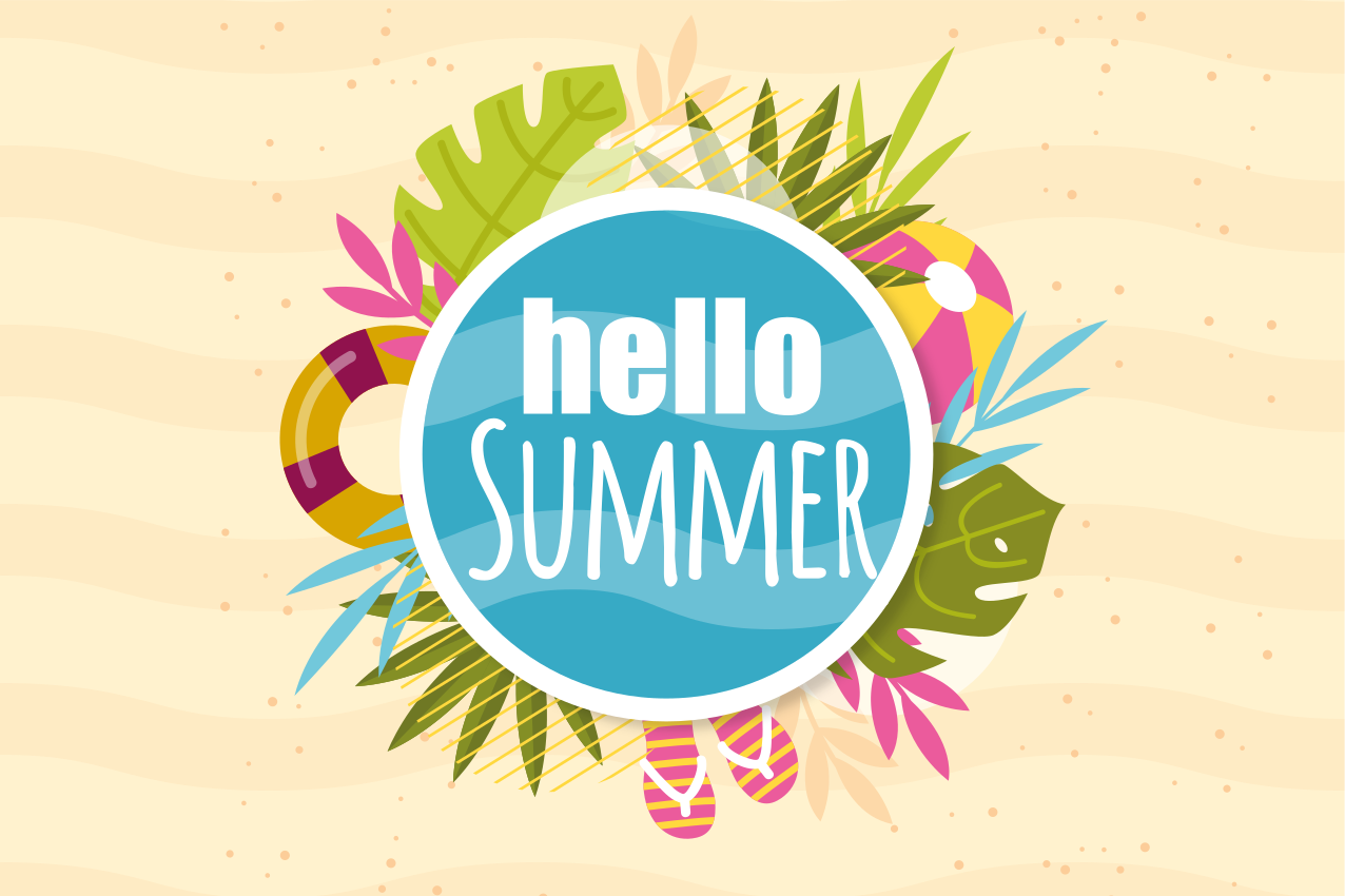 Original placemat hello summer vibes - TenStickers