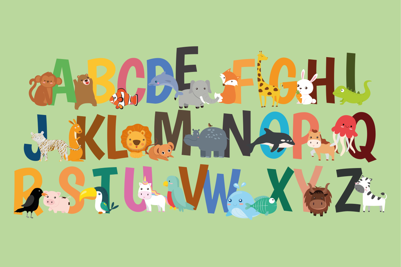 Children placemat animal alphabet chart - TenStickers