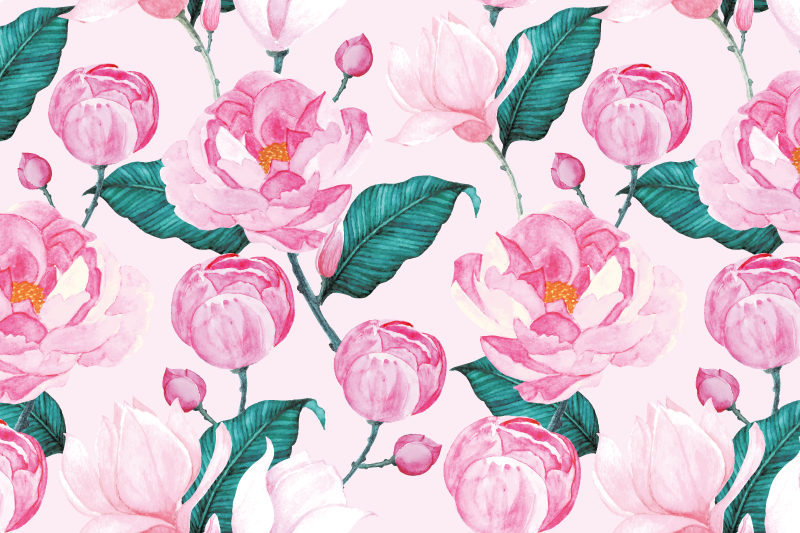Pink Floral Pattern original placemat - TenStickers